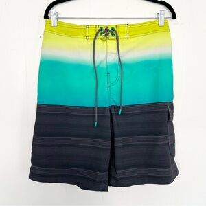Speedo Ombre Stripe Board Swim Trunks Medium